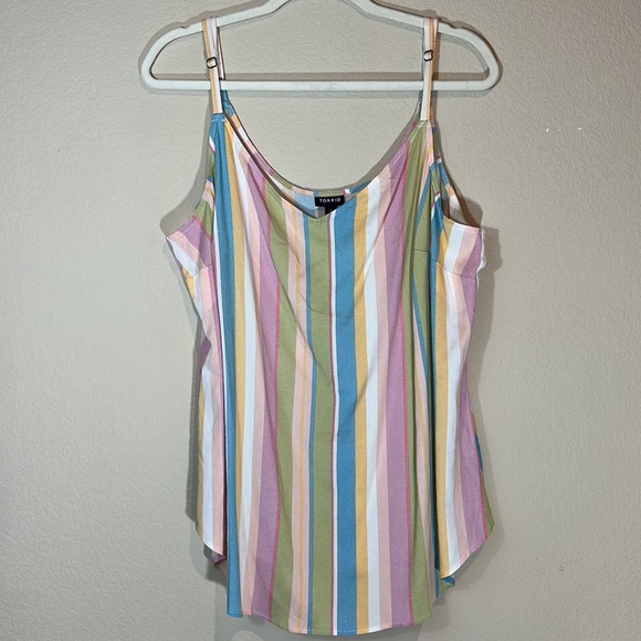 TORRID AVA MULTI STRIPE STRETCH CHALIS CAMI / SIZE 2. - Picture 2 of 3